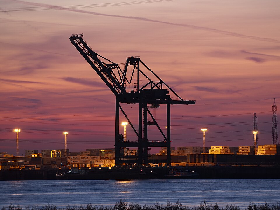 Harbour crane in Port of Antwerp
